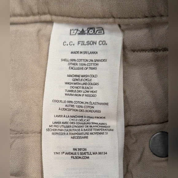 Filson Granite Mountain Shorts Tan Men's Size 32 - Picture 4 of 6